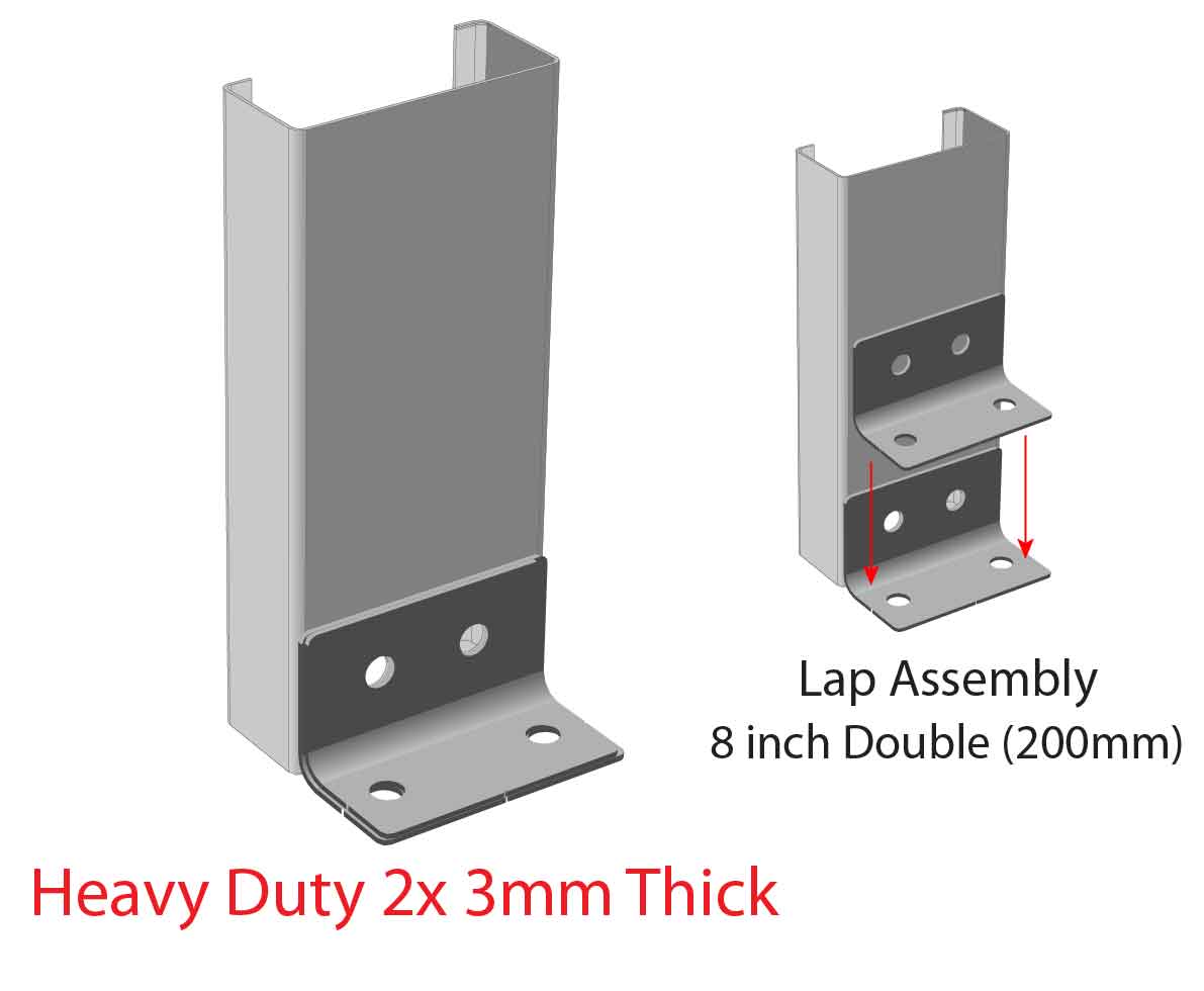 Heavy Duty 2 x 3mm G450 Z350 High Tensile Gal Footing Plates