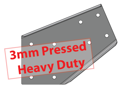 Pressed Heavy Duty Haunch Left 10 inch 3mm G450 Z350 High Tensile Gal Flat Plates