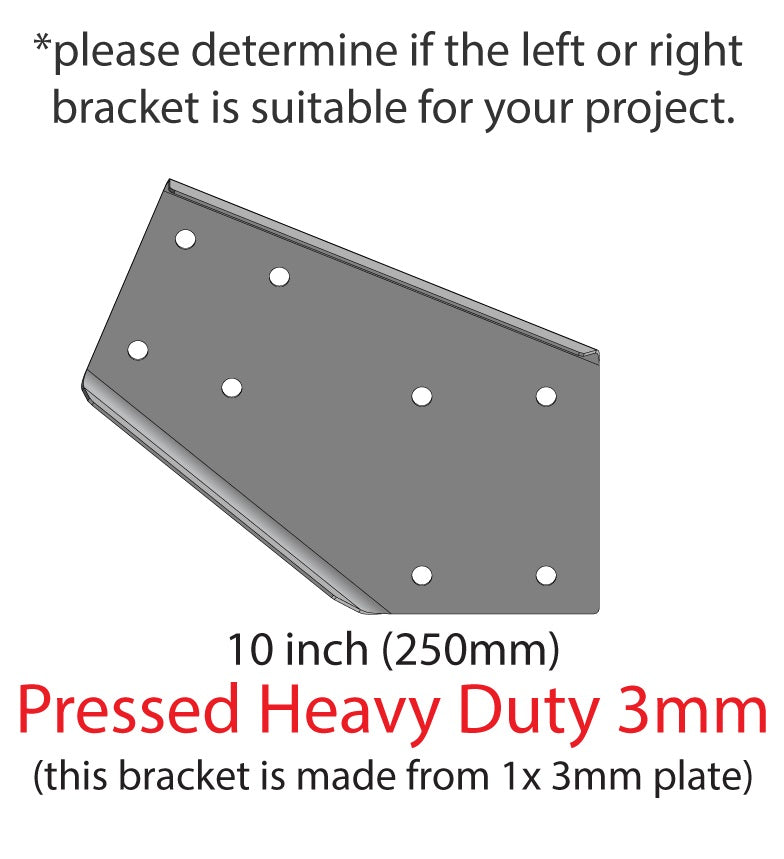 Pressed Heavy Duty Haunch Right 8 inch 3mm G450 Z350 High Tensile Gal Flat Plates